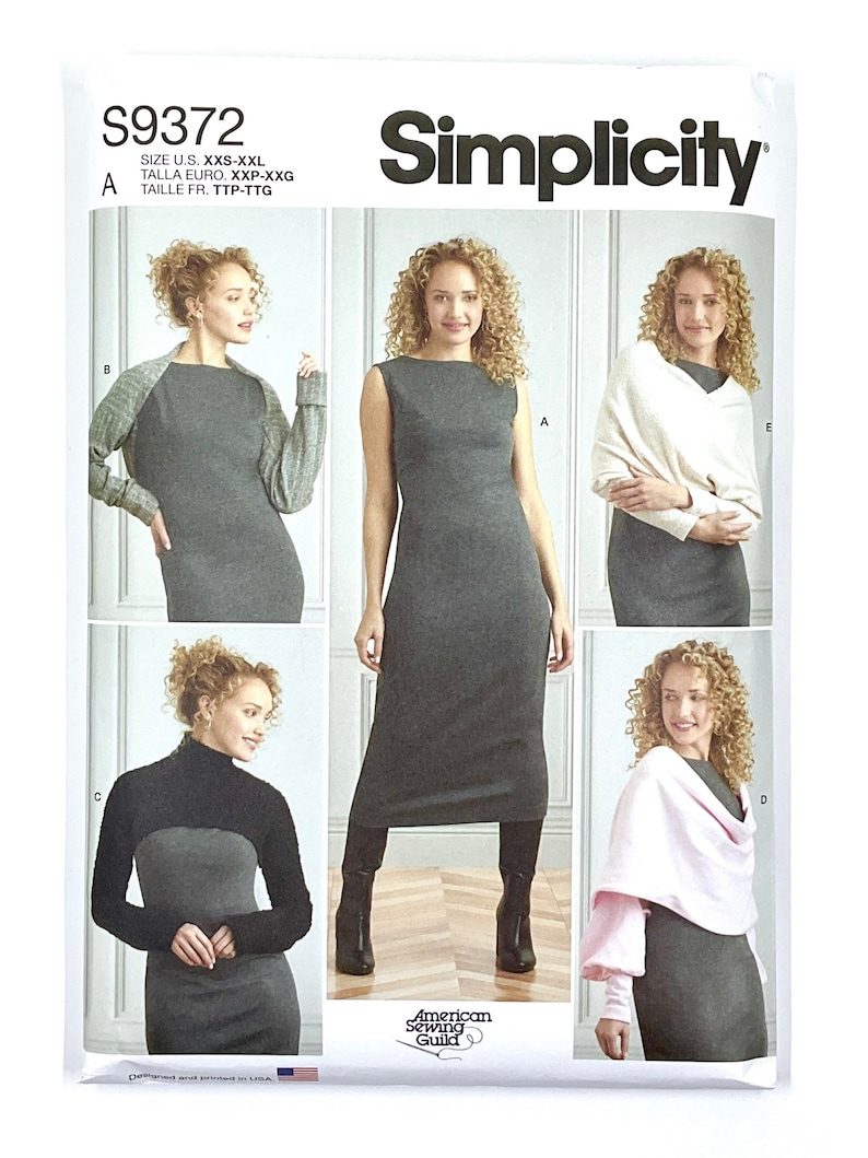Simplicity 9372 Slim Fitted Knit Dress Sewing Pattern for Women, Easy