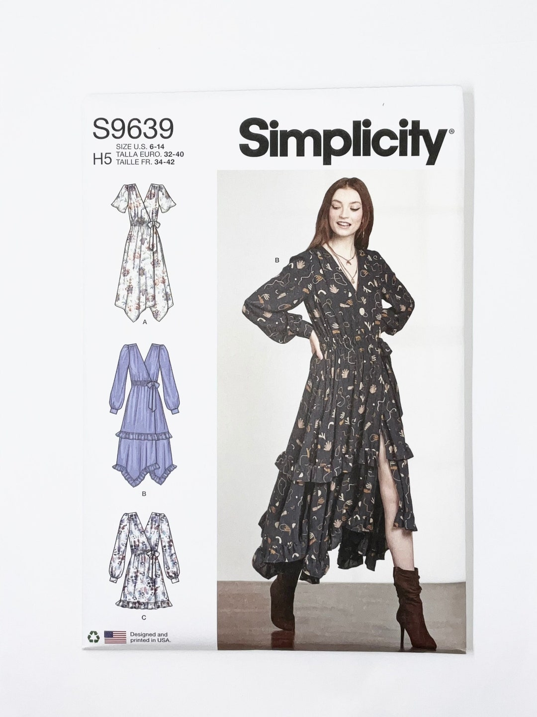 Simplicity 9639 Sewing Pattern, S9639 Pattern for Women, Gathered
