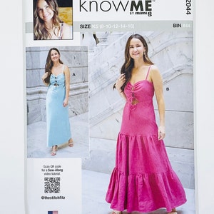 Know Me 2044 Easy Woven Summer Maxi Dress With Cut Outs, Tiers, and Gathers Sewing Pattern for Women,  8-10-12-14-16 or 18-20-22-24-26