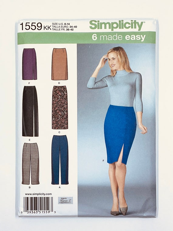 Simplicity 1559 Easy Skirt Sewing Pattern for Women, Easy Pants