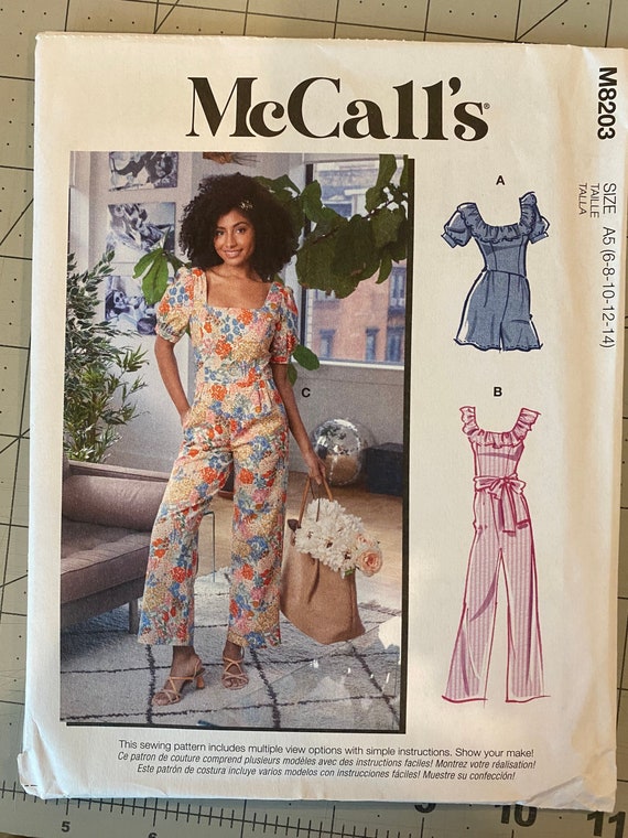 Mccall's 8203 Jumpsuit Sewing Pattern for Women, Easy Romper