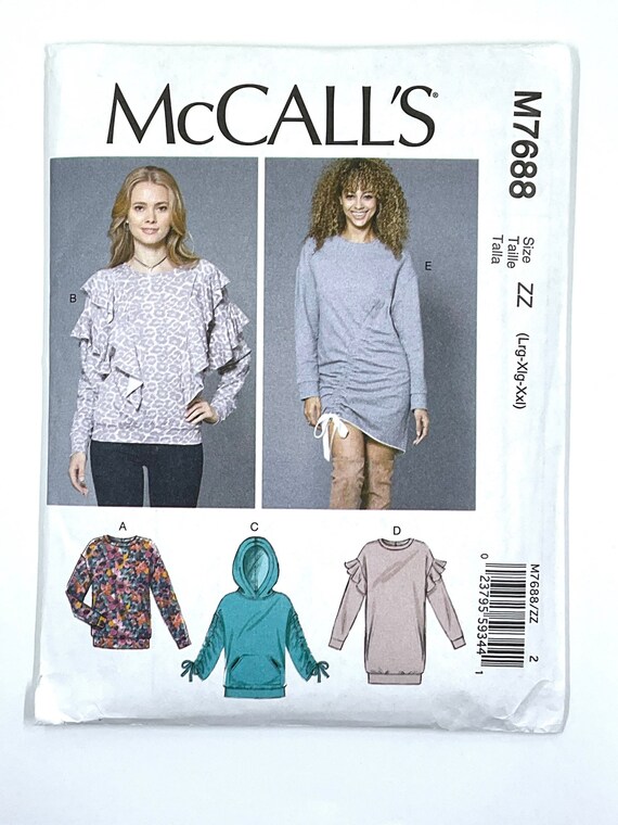 Mccall s 7688 Misses Knit Tops and Dresses Sweater Dress Size lrg xlg xxl Etsy UK