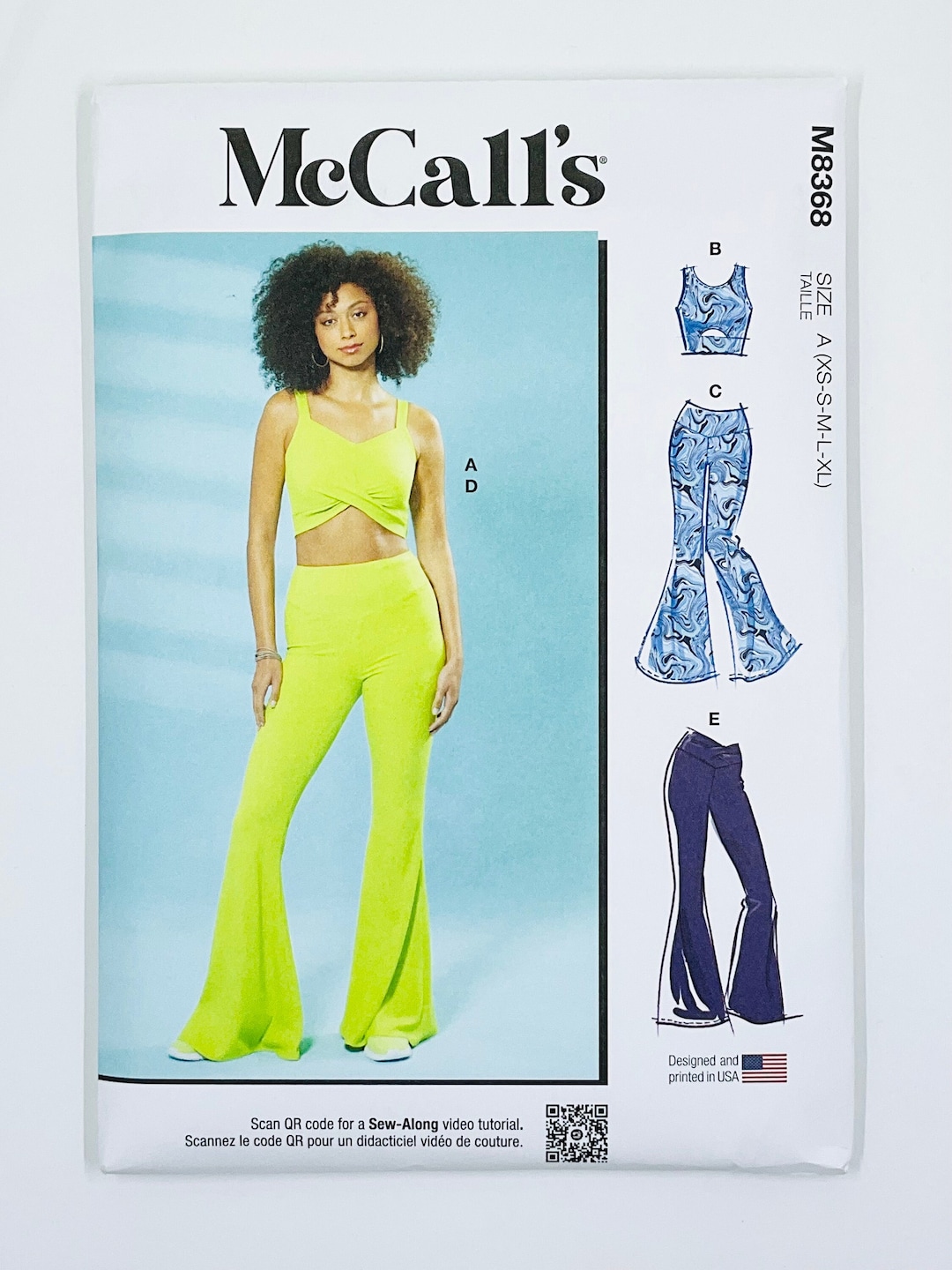 Mccall's 8368 Knit Bell Bottom Pants Sewing Pattern for Etsy
