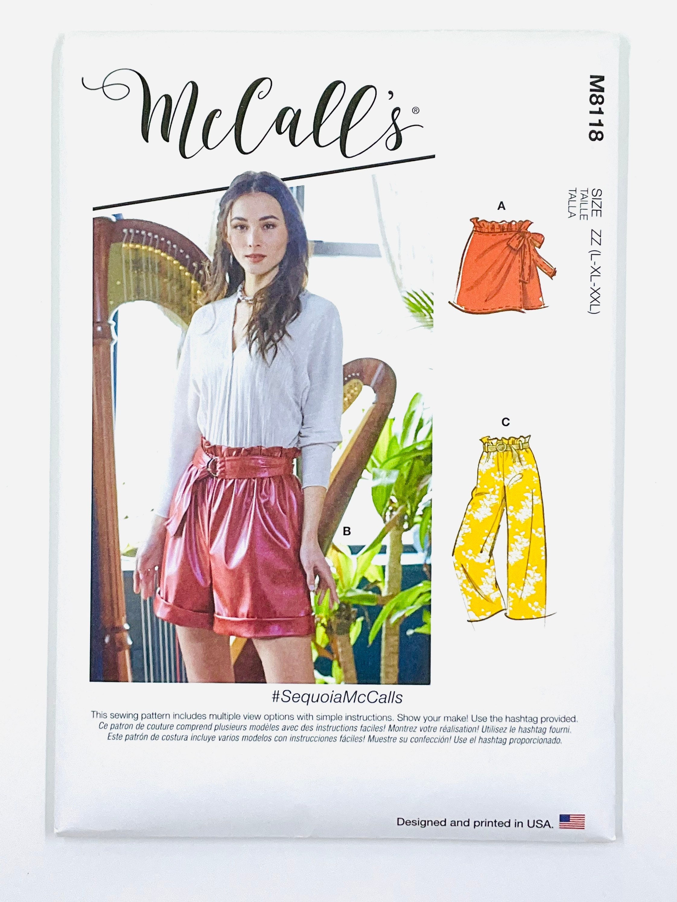 Mccall's 8118 Sewing Pattern, M8118 Elastic Waist Pants