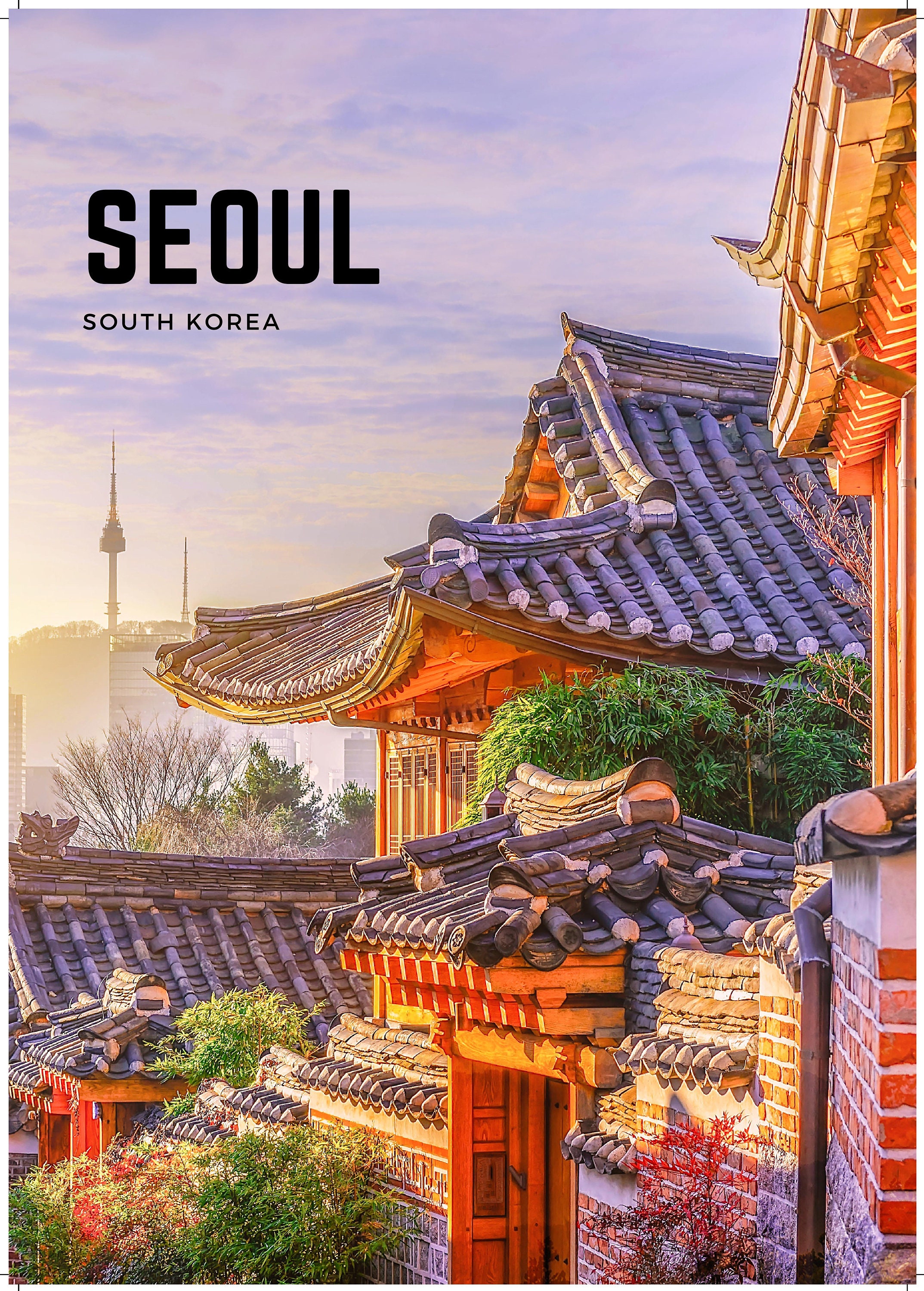 Seoul South Korea Travel Poster Print Wall Art Room Home Etsy