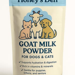 100% Natural Human-Grade Goat Milk Powder – Immune & Digestive Support for Dogs, Cats, and Pets       – 200g