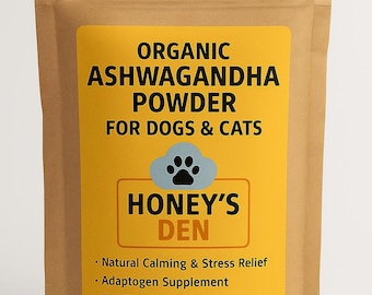 Organiczny proszek ashwagandhy dla psów i kotów – suplement uspokajający | Łagodzenie stresu 100 g