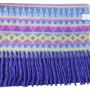 Luxurious Baby Alpaca Scarf – Handwoven Jacquard Wrap from Peru, Soft & Warm Winter Gift for Him or Her