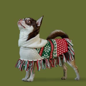 Handmade Alpaca Dog Poncho – Warm Knitted Pet Jumper for Small to Medium Dogs – Cozy Winter Dog Clothing