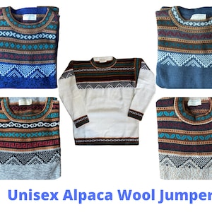 Wool Alpaca Jumpers | Unisex Christmas Jumper | Unisex Sweater | Soft Knitted Jumper | Boho | Handwoven Jumper