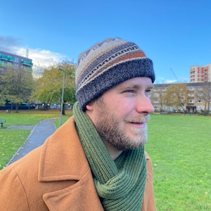 Alpaca Beanie Hat | Unisex Reversible | For Men and Women | Knitted in Peru | Fashionable Woolly Hat | One size fits most | Free UK P&P