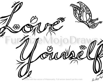 Coloring Page, Inspirational Quotes, Printable Coloring Sheet