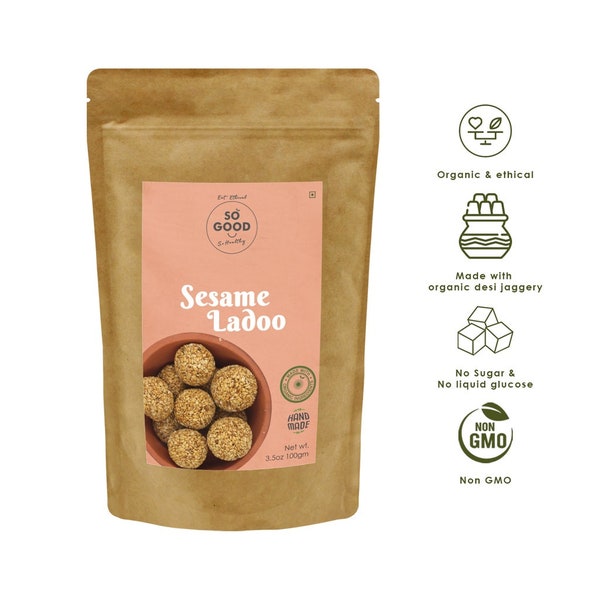 Organic Sesame Ladoo 0.5- 5kg , nutritious snack ,No refined sugar , No liquid glucose , No preservatives ,Made with organic jaggery