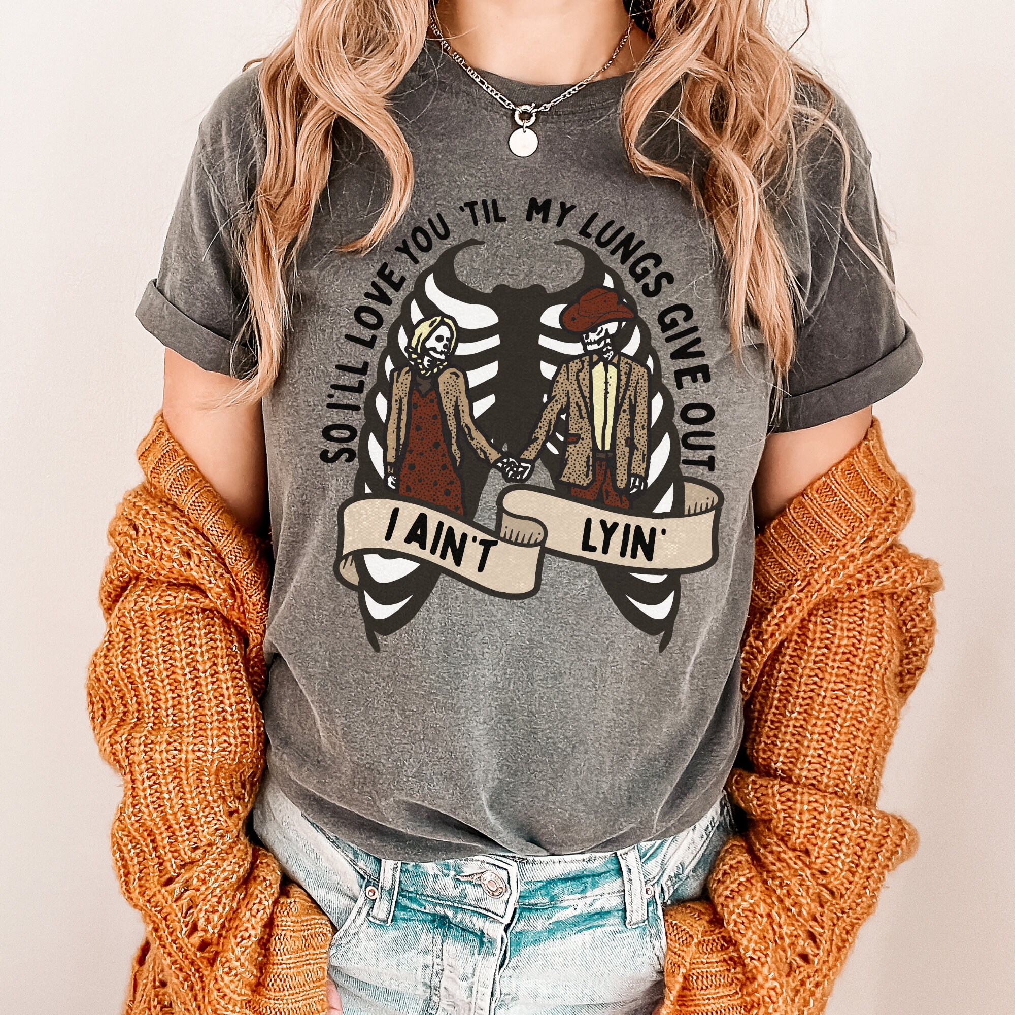 T-shirt Donna Musica Country Rock - Stampa 'Hollow Out Country Music', Scollo A V, Comoda - 3