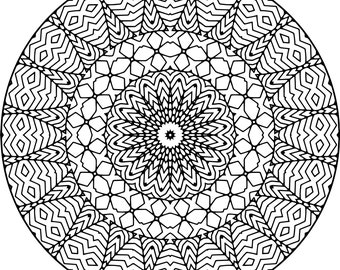 Download Mandala Coloring Etsy