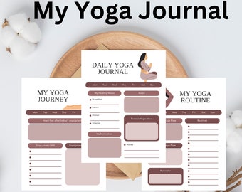 YOGA PLANNER Yoga Journal Yoga poses planner Printable Yoga tracker Wellness Planner Monthly Yoga Planner Fitness Planner PDF