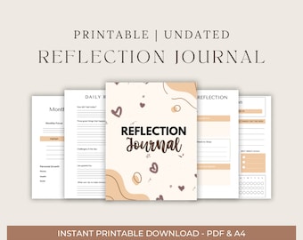 Reflection Journal Printable Monthly Reflection Month in Review Gratitude Journal Self Care Manifestation Planner A4 PDF Daily Journal