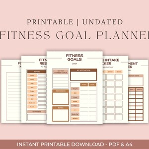 Fitness Planner Workout Planner Printable Fitness Planner Printable Weight loss Tracker Printable Fitness Journal Digital Instant Download