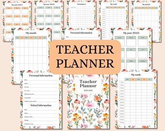 Teacher Planner 2024 for Teacher Planner Digital Teacher Planner printable 2023 2024 Academic Planner Printable Canva Planner Class Schedule