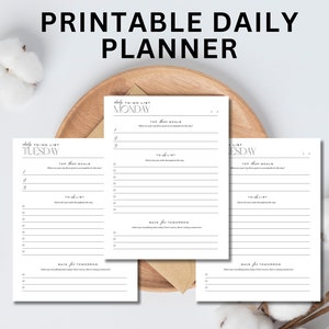 Tägliche To Do Liste Druckbare tägliche Aufgabenliste Vorlage PDF To-Do Liste Minimalistischer Tagesplaner druckbare tägliche To Do Vorlage Sofortiger Download