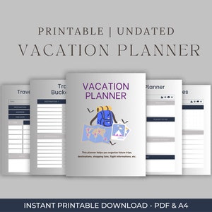 travel planner travel journal vacation planner trip itinerary planner happy planner insert printable holiday planner vacation organizer pdf