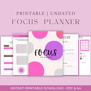 Full Focus Planner Self Improvement Daily Focus Planner Task Management Focus Planner Printable Weekly Review Work Productivity Planner