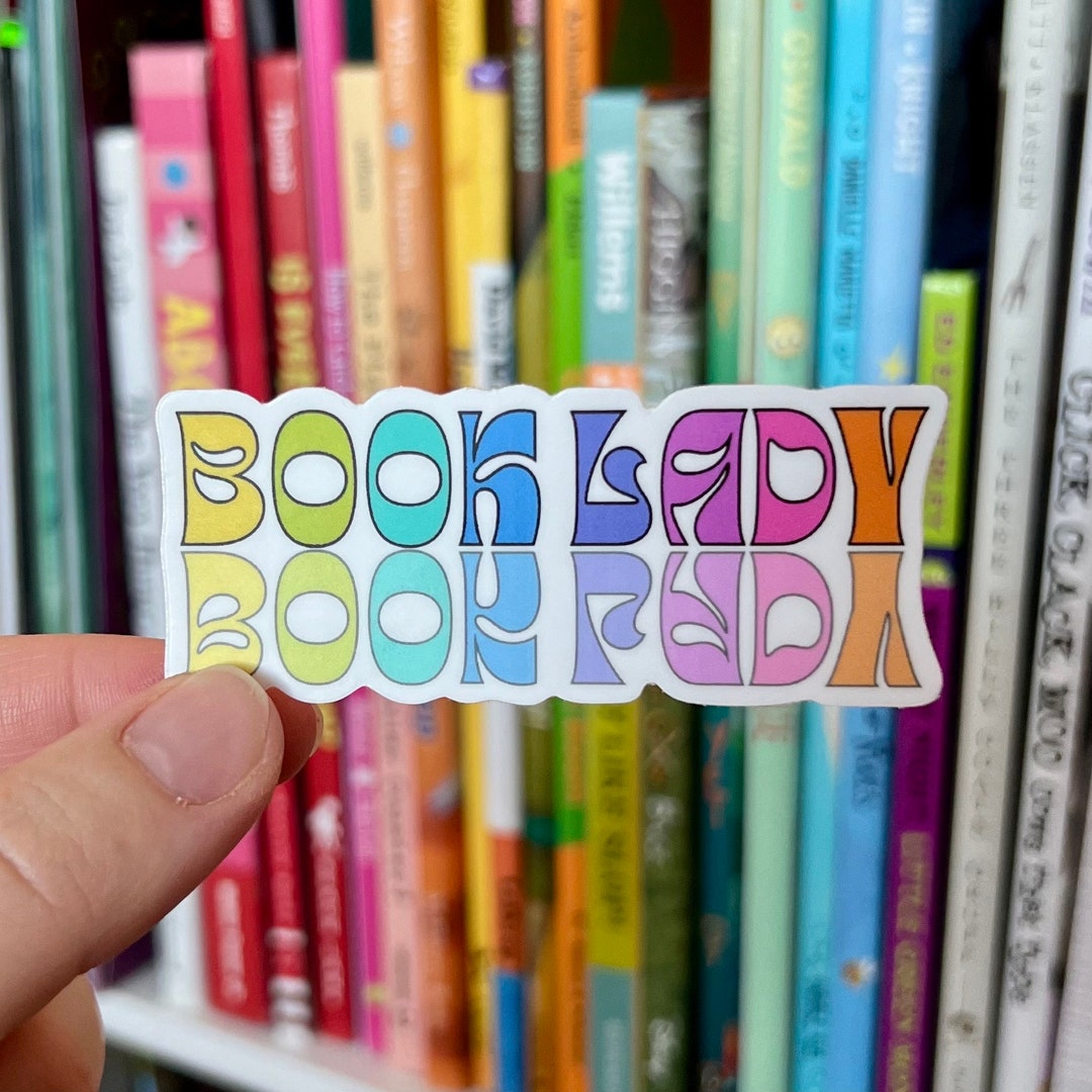 BOOK LADY Sticker Decal | Book Nerd, Reader Sticker Gift, Book Stickers ...