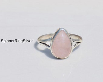 Rose Quartz Ring, Pink Rose Quartz Ring, 925 Sterling Silver Rose quartz Ring, Handmade 925 Sterling Silver Pink Rose Quartz Rings,  SK902