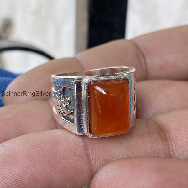 Mens Carnelian Ring - Etsy