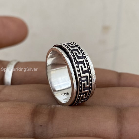 Spinner Ring Personalized Sterling Silver Ring Silver Spinning