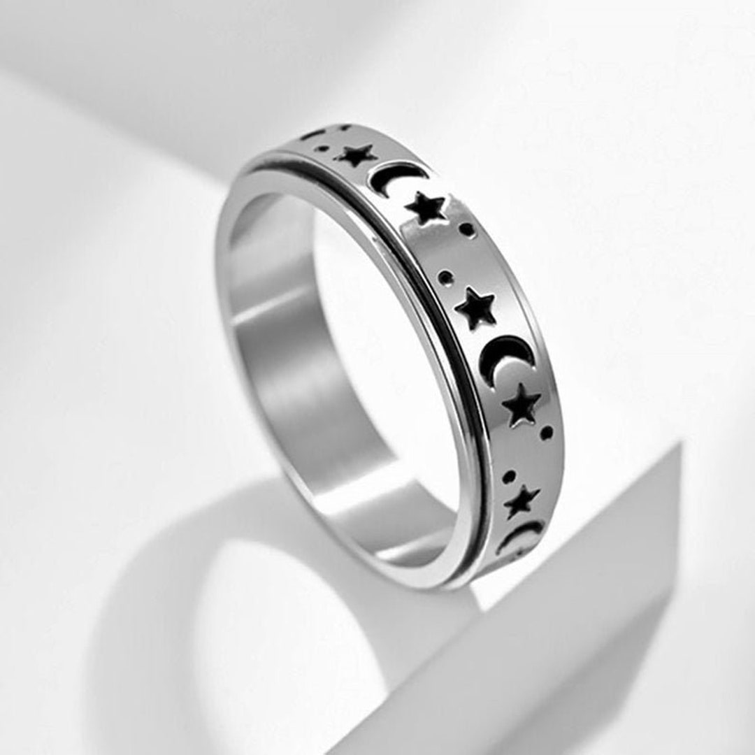 Moon and sale stars spinner ring