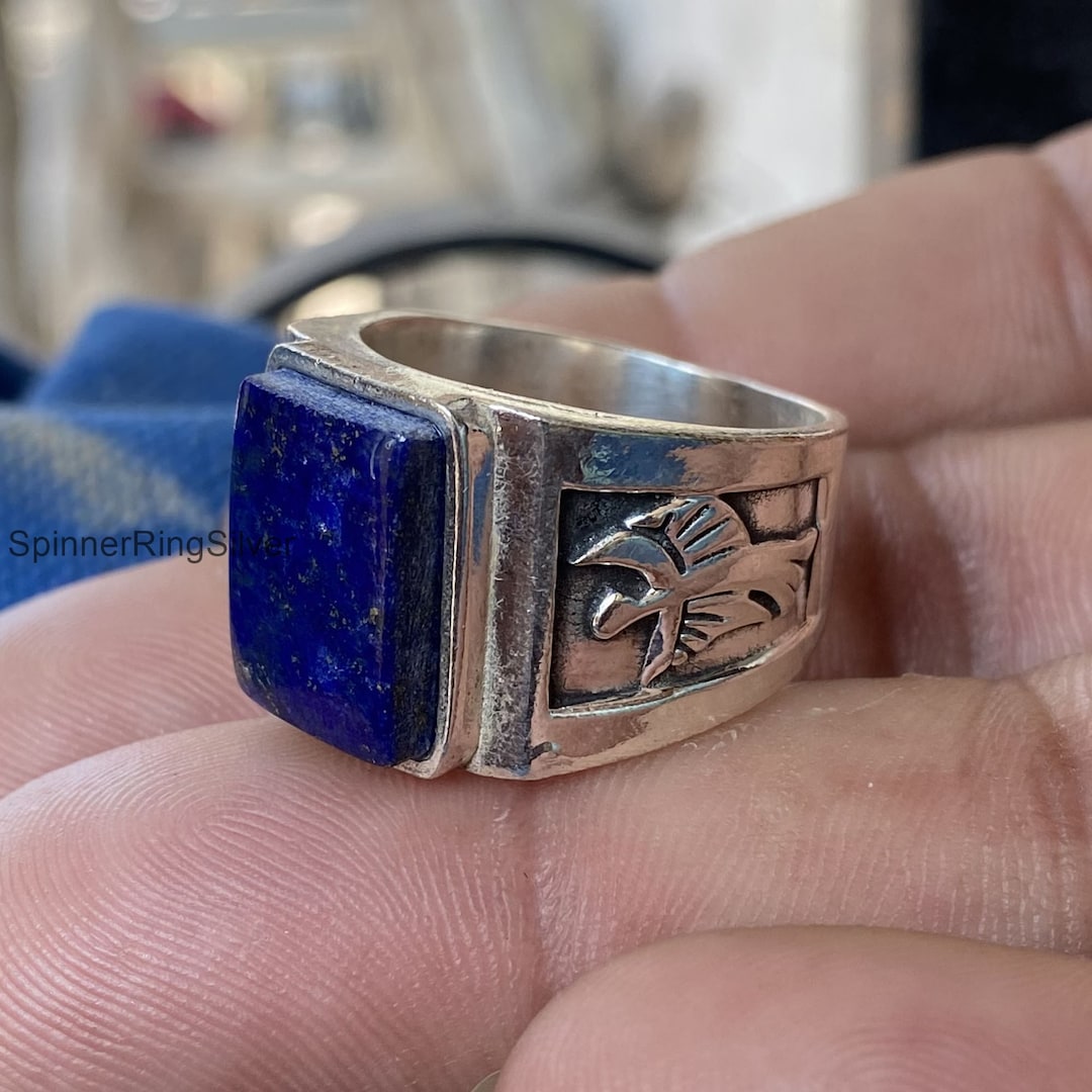 Lapis Lazuli Eagle Men's Silver Ring, Lapis Lazuli Ring, Man Ring ...