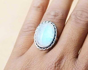 Anniversary Ring   SK400 Gift For Her Ring 925 Sterling Silver Ring Turquoise Gemstone Ring Women Ring Handmade Ring Meditation Ring