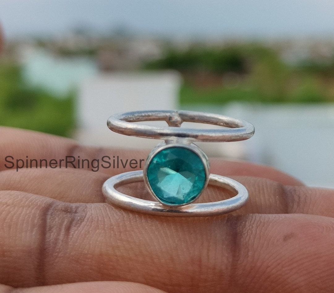 Natürlicher Londoner Blauer Topasring 925 Sterlingsilber 3