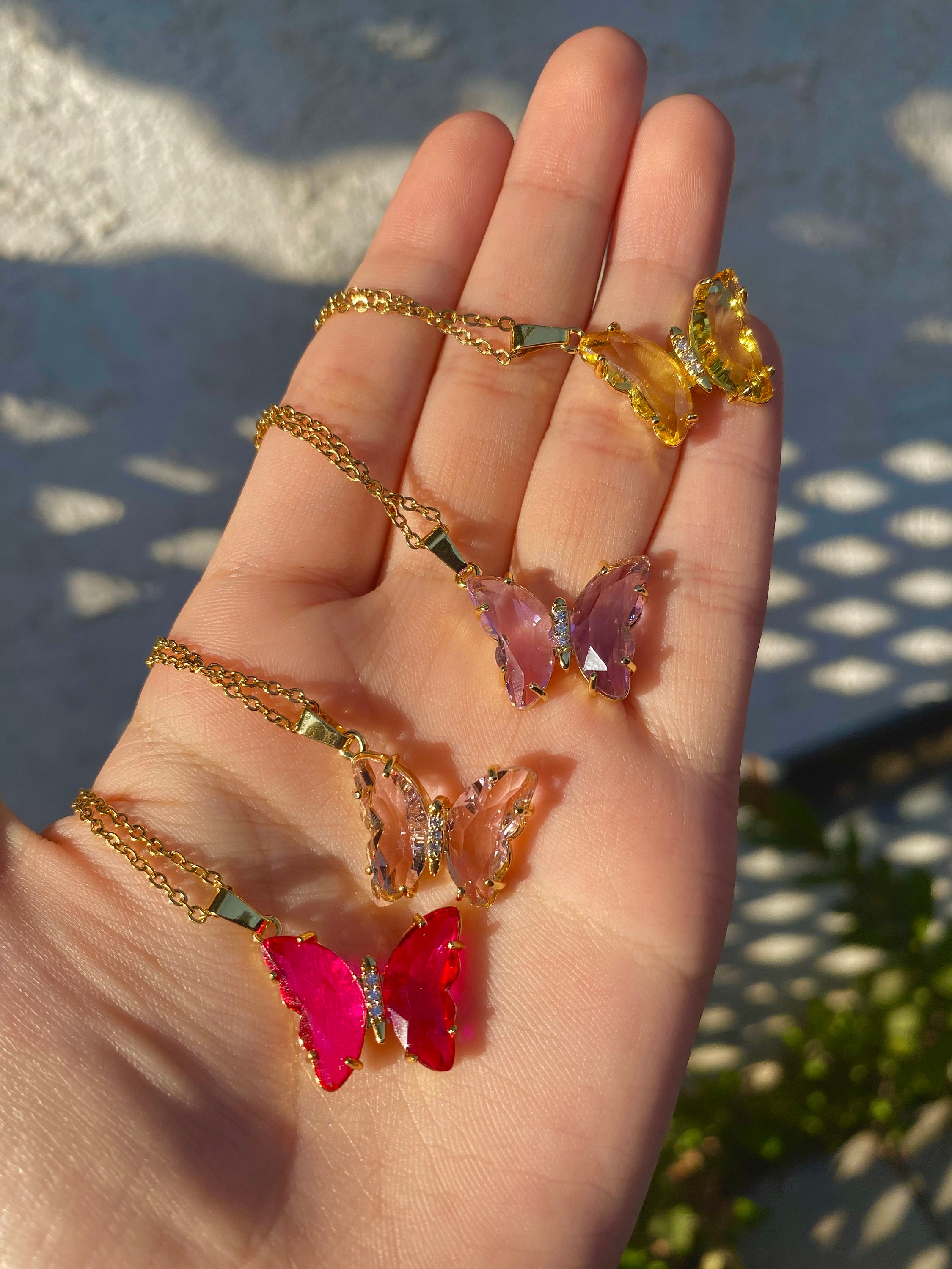 Butterfly Necklace & Earrings Set gold filled Etsy