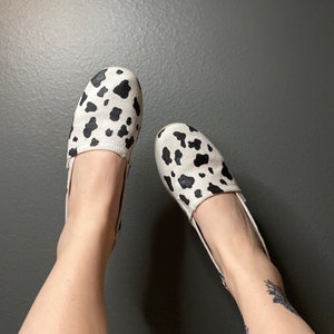 Cow Print slip-on shoes