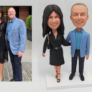 Custom Anniversary Couple Bobblehead Free Shipping, Personalized Lover Statues, Personalized Couples Figurines For Wedding