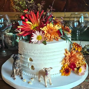 Personalized Custom Dog Wedding Cake, Pet Birthday Cake, Animal Cake, Wedding Cake Decorations, Dog Wedding Cake Decorations, Pet Memorials
