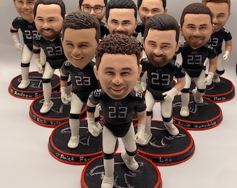 Custom bobbleheads, rugby bobbleheads, group bobbleheads, sports bobbleheads, personalised bobbleheads, best athlete gifts