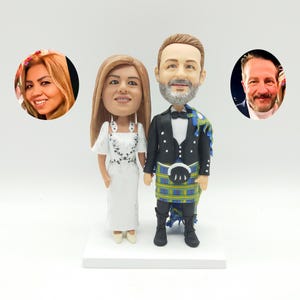 Customized couple bobbleheads, customized couple wedding statues, 50th anniversary gifts for parents, customized wedding bobbleheads
