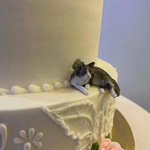 Personalized Custom Cat Wedding Cake Topper, Pet Cake Topper, Cat Pet Birthday, Cat Cake Topper, Pet Anniversary, Dog Figurine, Cat Statue