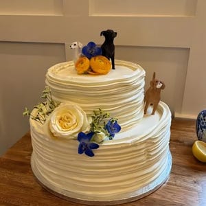 Personalized Custom Dog Wedding Cake Topper, Pet Cake Topper, Pet Anniversary, Dog Figurine, Dog Birthday, Pet Birthday, Cat Cake Topper