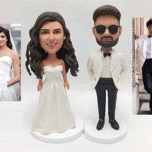 Personalized Wedding Cake Bobbleheads,Custom Bobblehead Wedding Cake Topper, Custom Figurine Wedding Cake Topper,Custom Wedding Bobblehead