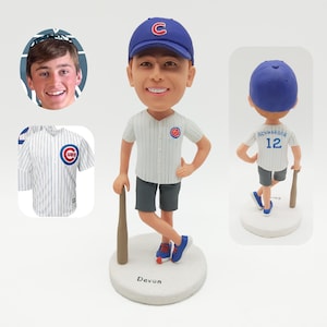 Custom bobbleheads, custom baseball player bobbleheads,personalized baseball bobbleheads, custom 3D statues,gifts for young baseball players