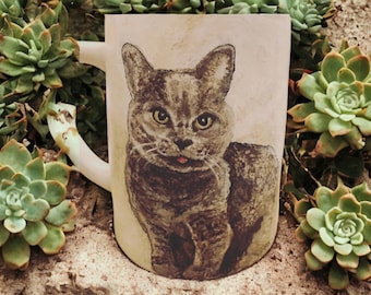 Hand-Painted Custom Pet Dog Cat Portrait Mug – Personalized Keepsake
