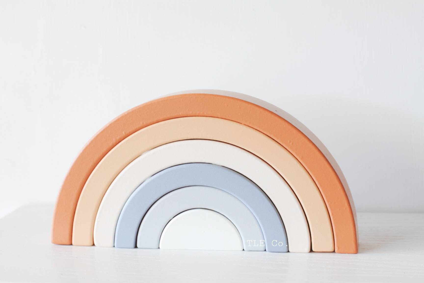 Wooden Rainbow Stacker Pastel Wooden Rainbow Stacking Toy Etsy