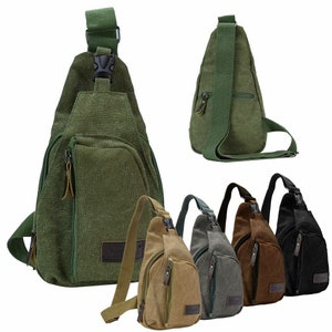 Men's Unisex Canvas Crossbody Bag Sling Bag Messenger Bag Shoulder Bag Book Bag School Satchel Vintage