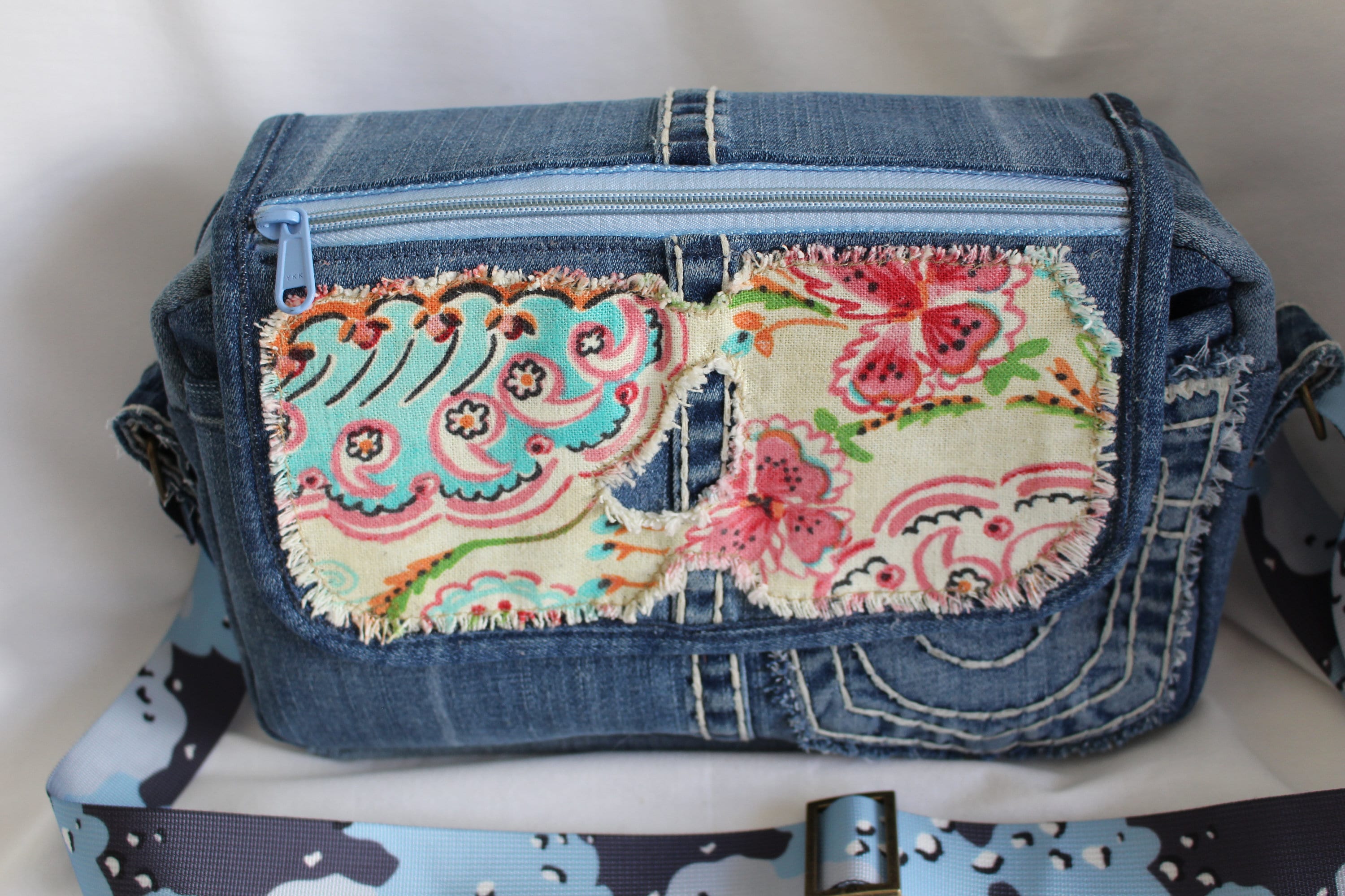Handmade Denim Messenger Bag Cross Body Bag Shoulder Bag Etsy