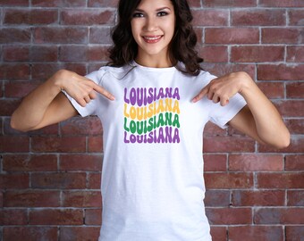 Louisiana T-Shirt, Louisiana Shirt, Bayou State Tee, Mardi Gras Shirt, Cajun Gift T, NOLA, Party Shirt, Fleur de lis T-Shirt, Unisex Maten