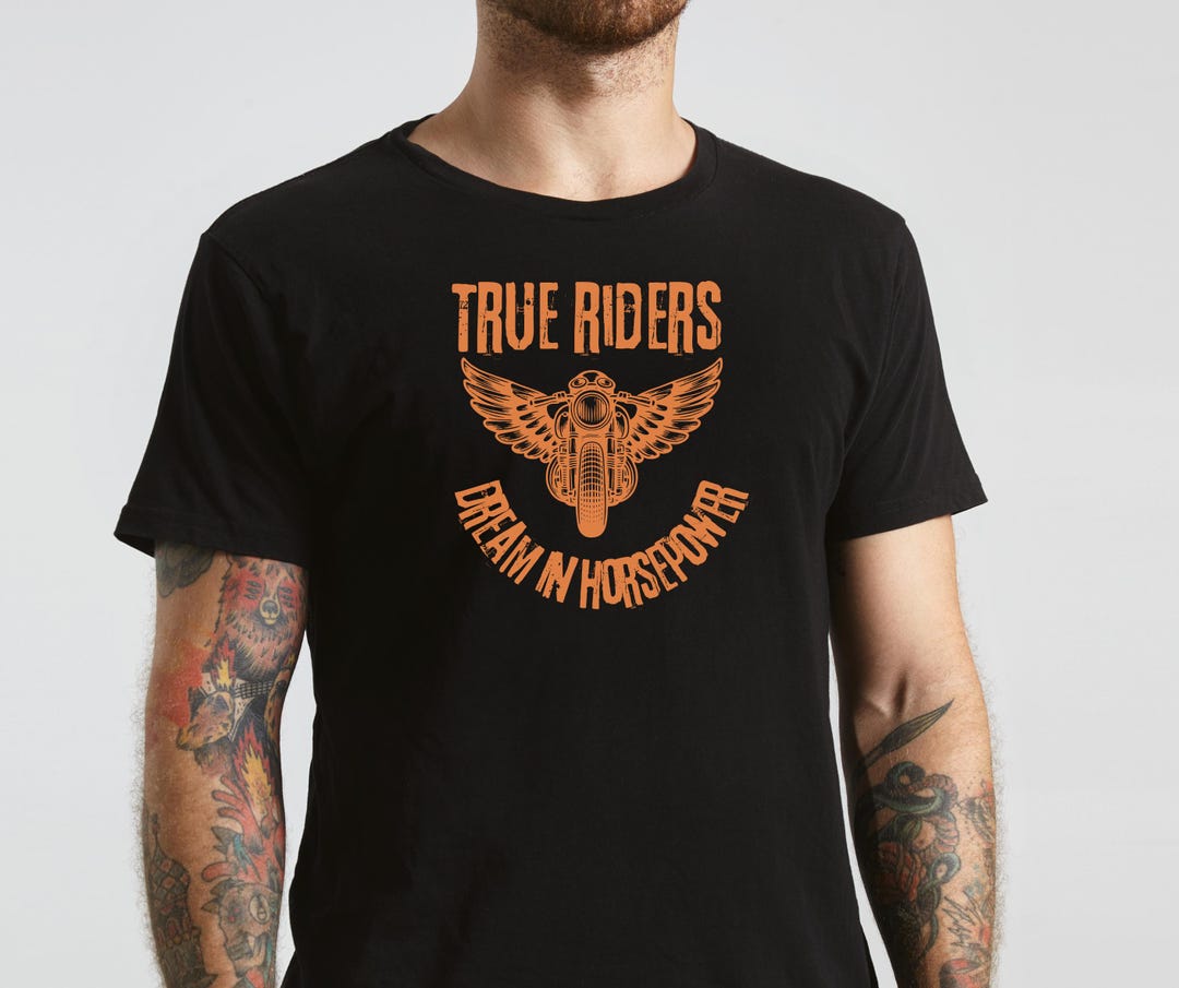 T Shirt Rider True Riders Dream in Horsepower T-shirt, Motorcycle Rider Shirt, Biker ...